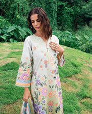 Roheenaz Garden Veil Printed Lawn Unstitched 3Pc Suit RNZ2504B Melon Muse