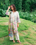 Roheenaz Garden Veil Printed Lawn Unstitched 3Pc Suit RNZ2504B Melon Muse