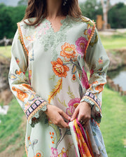 Roheenaz Garden Veil Printed Lawn Unstitched 3Pc Suit RNZ2505A Crimson Whisper