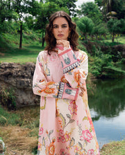 Roheenaz Garden Veil Printed Lawn Unstitched 3Pc Suit RNZ2505B Wildflower fluff