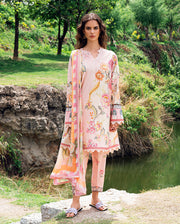 Roheenaz Garden Veil Printed Lawn Unstitched 3Pc Suit RNZ2505B Wildflower fluff