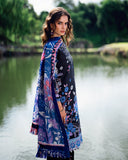 Roheenaz Garden Veil Printed Lawn Unstitched 3Pc Suit RNZ2506A BlackBerry Frost