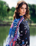 Roheenaz Garden Veil Printed Lawn Unstitched 3Pc Suit RNZ2506A BlackBerry Frost