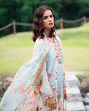 Roheenaz Garden Veil Printed Lawn Unstitched 3Pc Suit RNZ2507A Cloudberey glaze