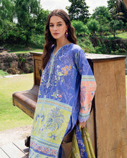 Roheenaz Garden Veil Printed Lawn Unstitched 3Pc Suit RNZ2508A Inky Bloom