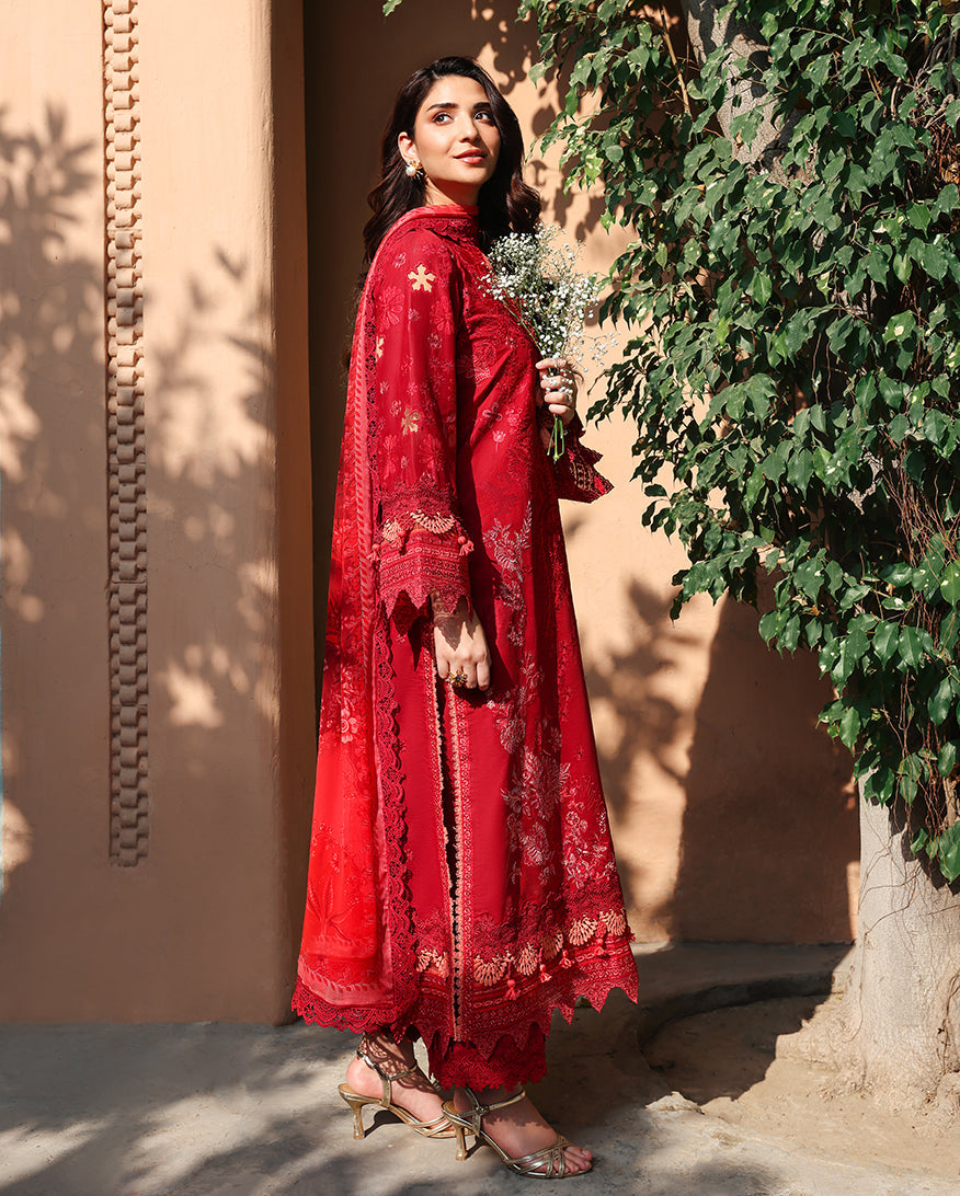 Roheenaz Summer Reverie Embroidered Lawn Unstitched 3Pc Suit - Opaline