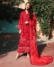 Roheenaz Summer Reverie Embroidered Lawn Unstitched 3Pc Suit - Opaline