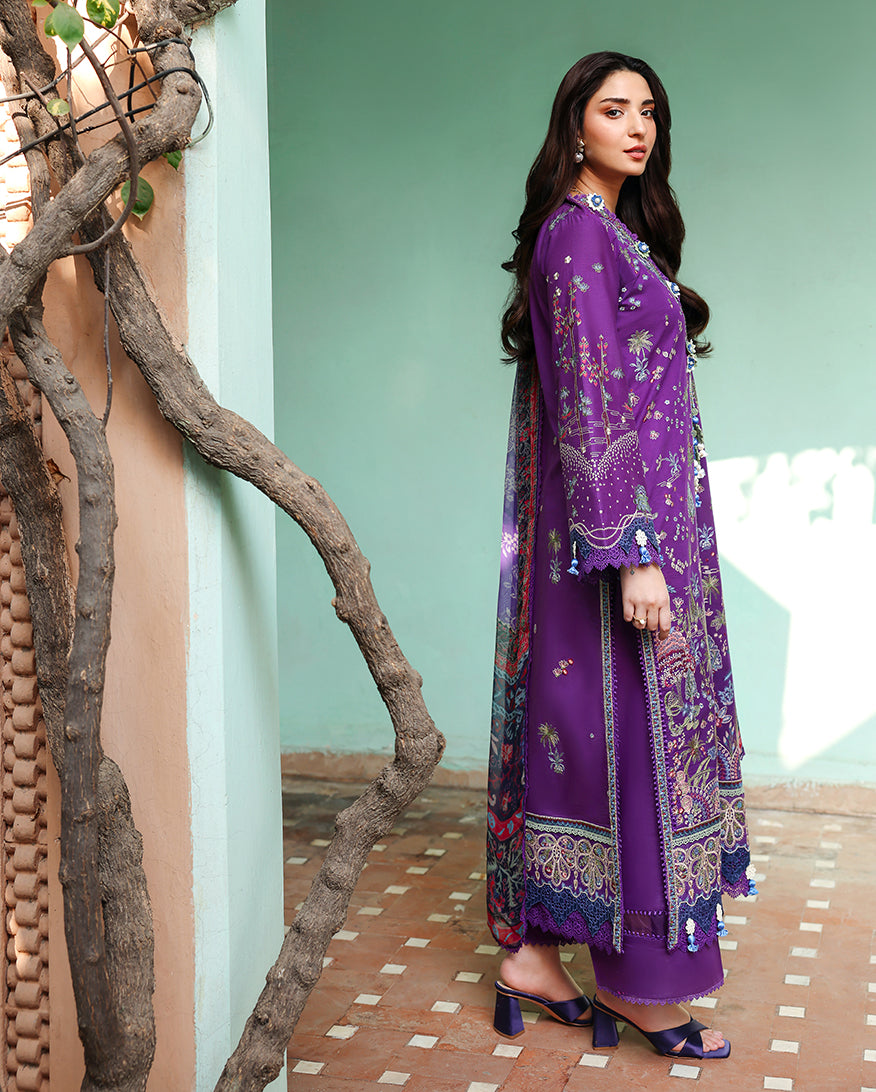 Roheenaz Summer Reverie Embroidered Lawn Unstitched 3Pc Suit - Aurelia