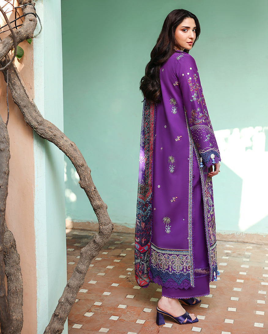 Roheenaz Summer Reverie Embroidered Lawn Unstitched 3Pc Suit - Aurelia