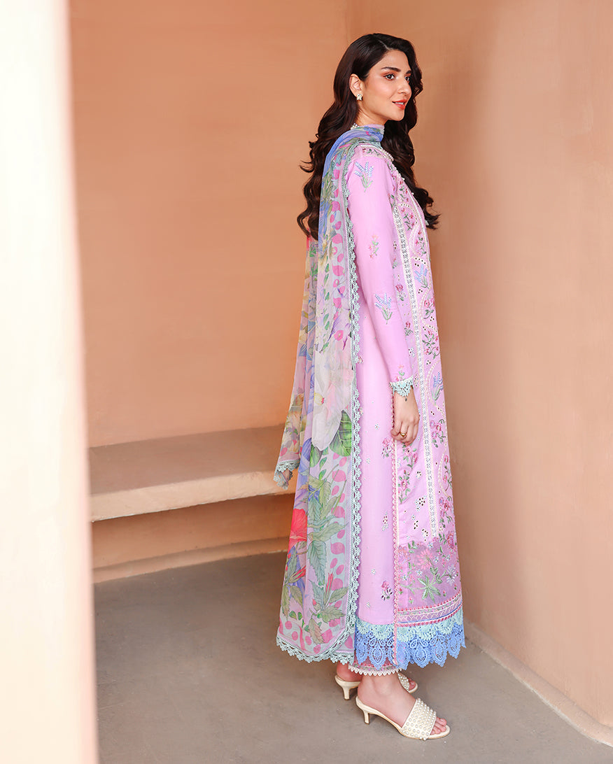 Roheenaz Summer Reverie Embroidered Lawn Unstitched 3Pc Suit - Ardor