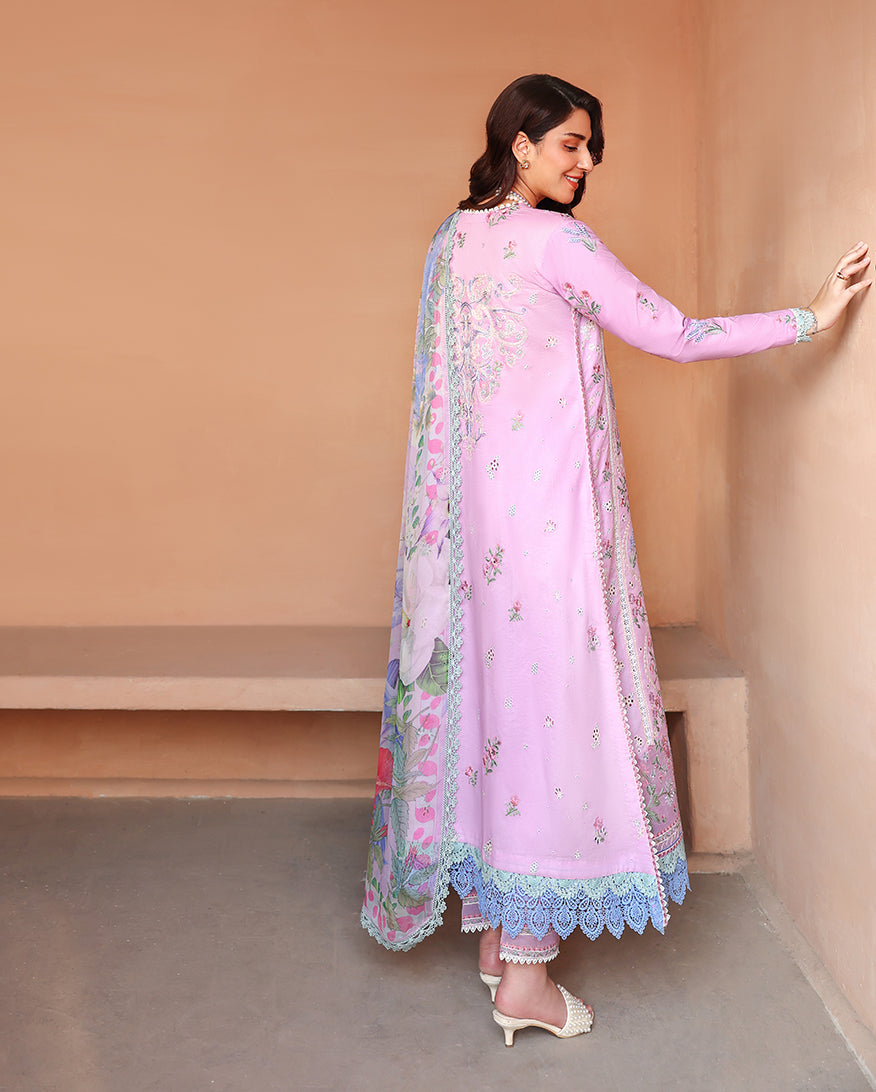Roheenaz Summer Reverie Embroidered Lawn Unstitched 3Pc Suit - Ardor