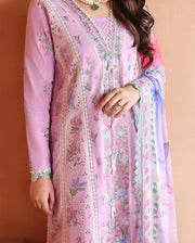 Roheenaz Summer Reverie Embroidered Lawn Unstitched 3Pc Suit - Ardor