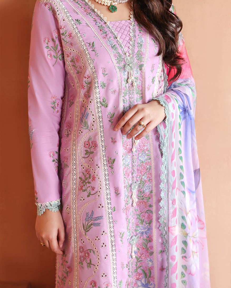 Roheenaz Summer Reverie Embroidered Lawn Unstitched 3Pc Suit - Ardor