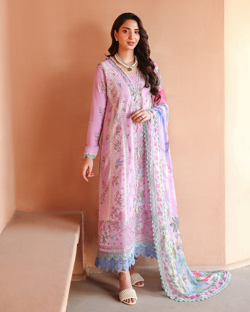 Roheenaz Summer Reverie Embroidered Lawn Unstitched 3Pc Suit - Ardor