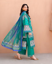 Roheenaz Summer Reverie Embroidered Lawn Unstitched 3Pc Suit - Moonveil