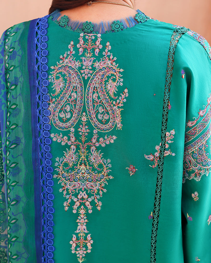 Roheenaz Summer Reverie Embroidered Lawn Unstitched 3Pc Suit - Moonveil