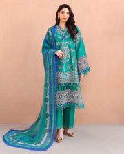 Roheenaz Summer Reverie Embroidered Lawn Unstitched 3Pc Suit - Moonveil