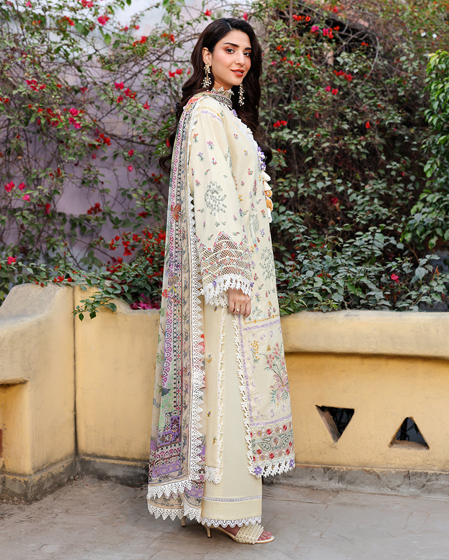 Roheenaz Summer Reverie Embroidered Lawn Unstitched 3Pc Suit - Isolde
