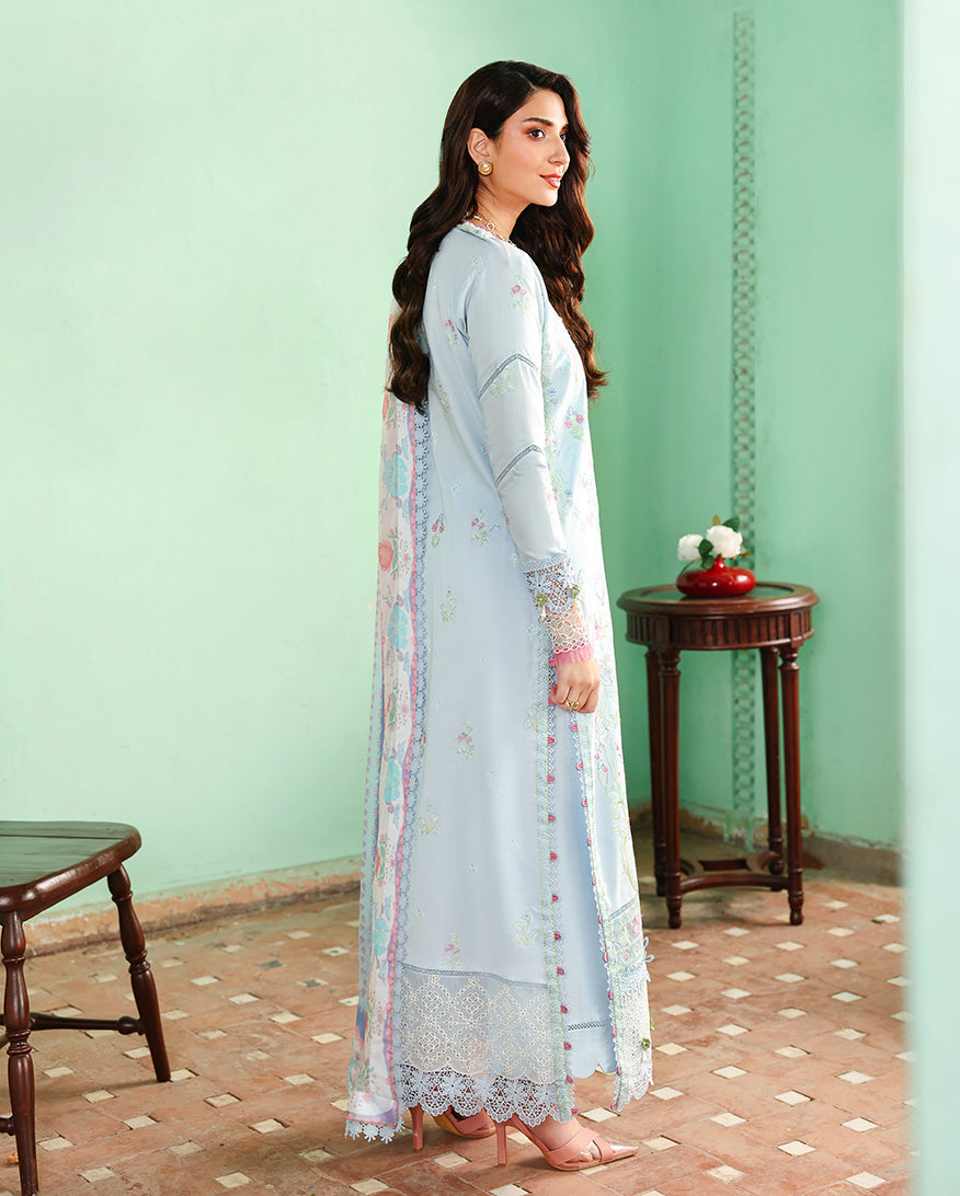 Roheenaz Summer Reverie Embroidered Lawn Unstitched 3Pc Suit - Solenne