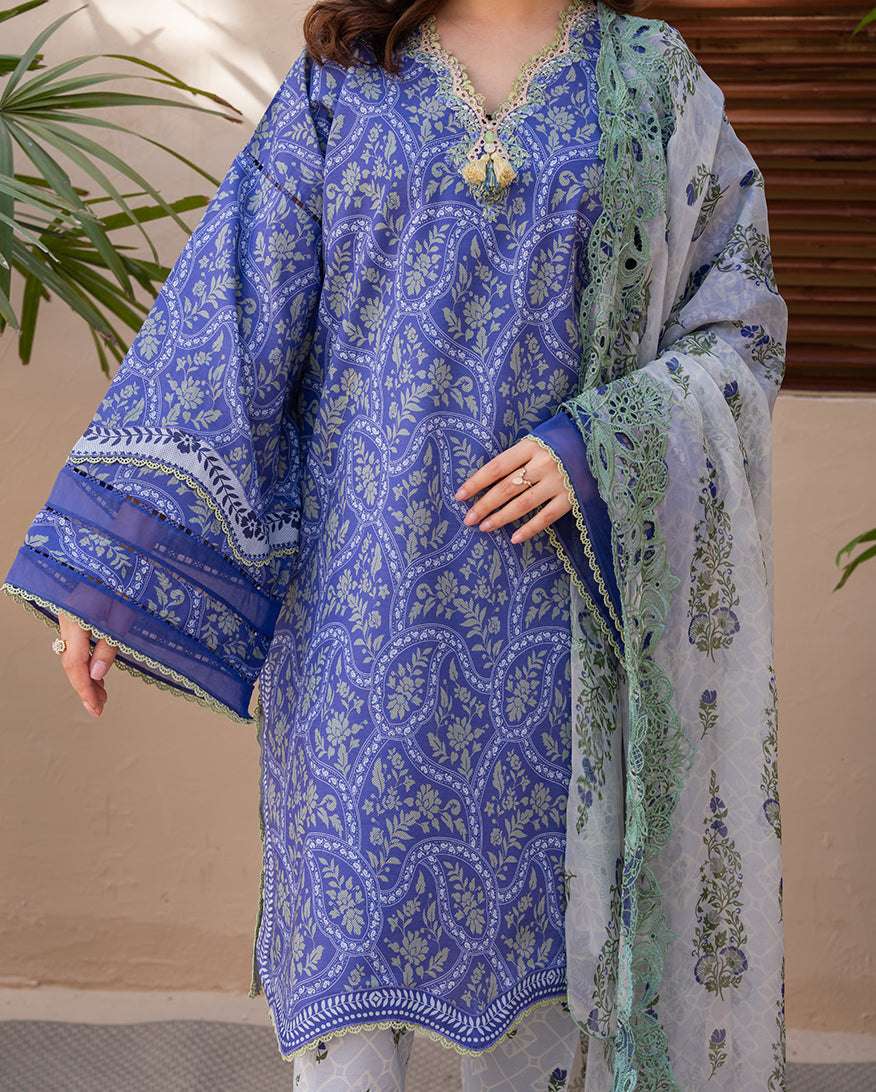Roheenaz Summer in Bloom Printed Lawn Unstitched 3Pc Suit - BOTANICA