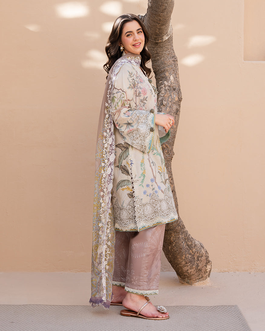 Roheenaz Summer in Bloom Printed Lawn Unstitched 3Pc Suit - FLORA GRACE