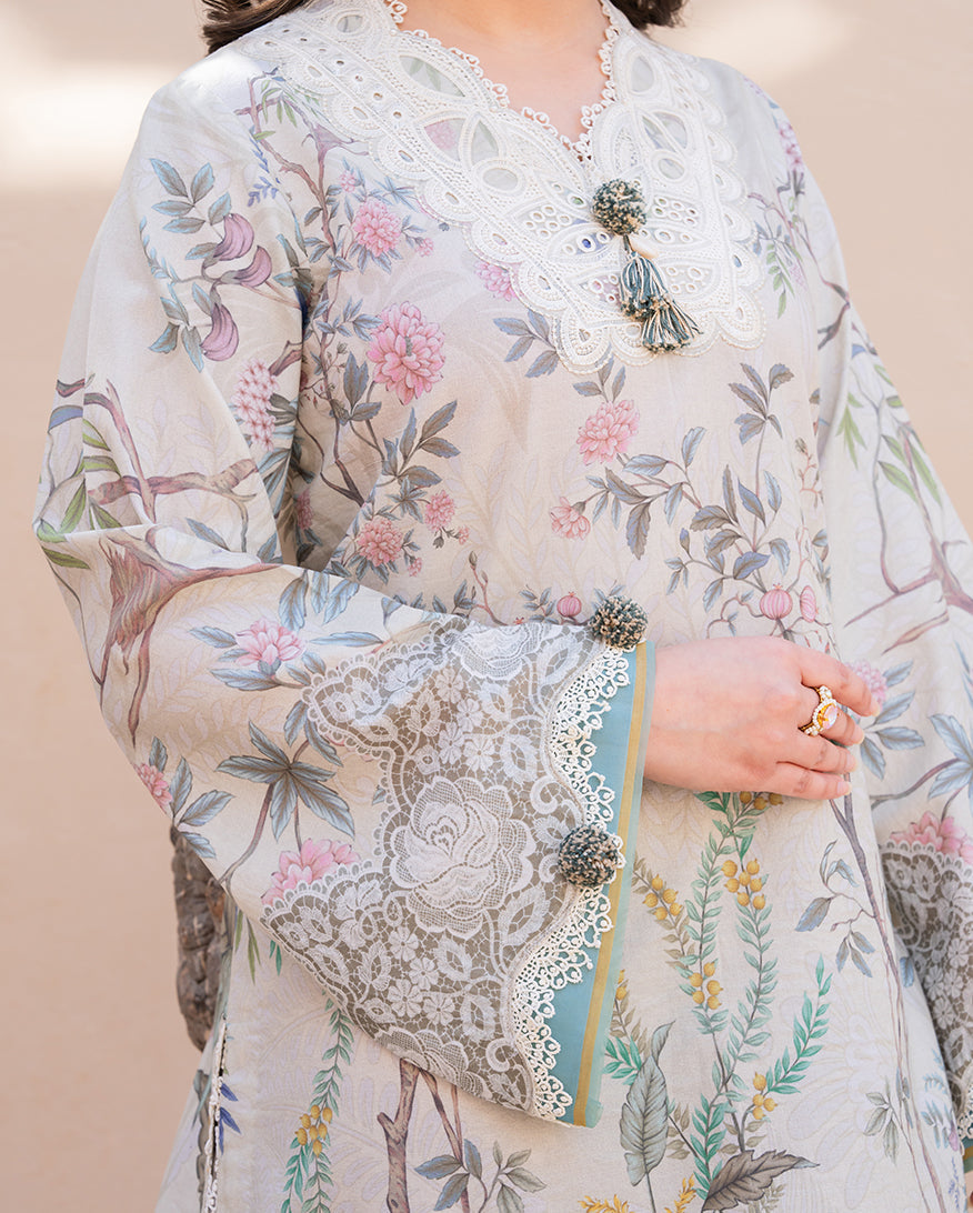 Roheenaz Summer in Bloom Printed Lawn Unstitched 3Pc Suit - FLORA GRACE