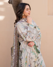 Roheenaz Summer in Bloom Printed Lawn Unstitched 3Pc Suit - FLORA GRACE
