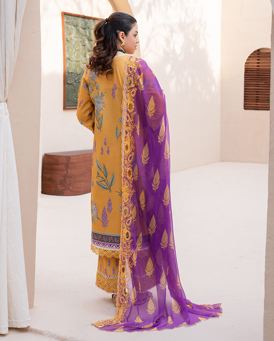 Roheenaz Summer in Bloom Printed Lawn Unstitched 3Pc Suit - CAMELLIA CHARM