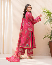 Roheenaz Summer in Bloom Printed Lawn Unstitched 3Pc Suit - FLORA POP