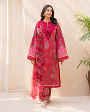 Roheenaz Summer in Bloom Printed Lawn Unstitched 3Pc Suit - FLORA POP
