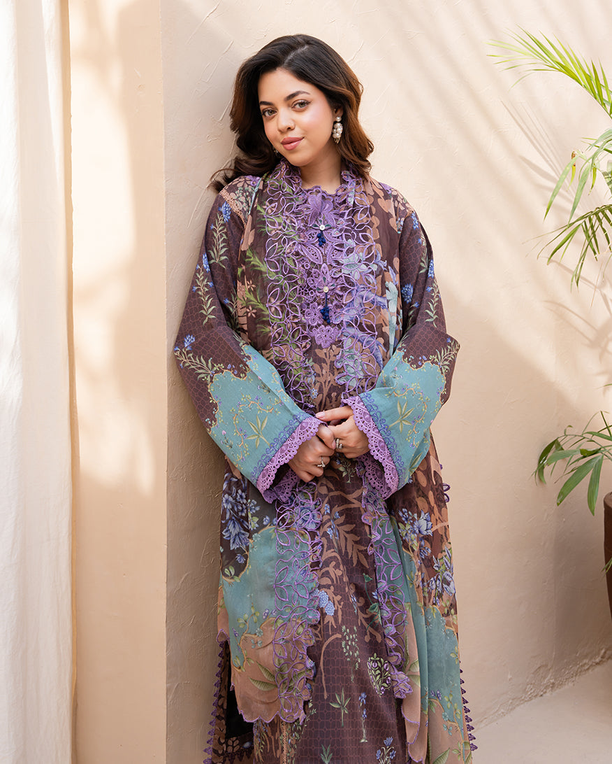 Roheenaz Summer in Bloom Printed Lawn Unstitched 3Pc Suit - PETAL ELAN