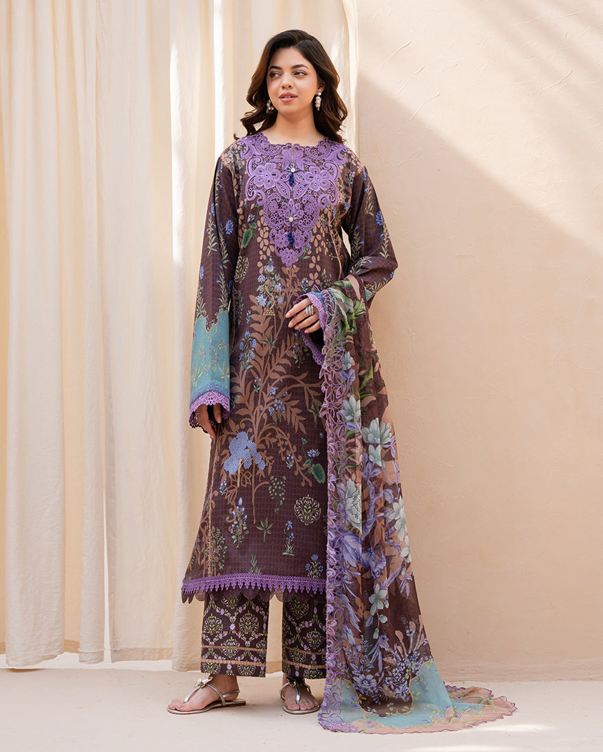 Roheenaz Summer in Bloom Printed Lawn Unstitched 3Pc Suit - PETAL ELAN