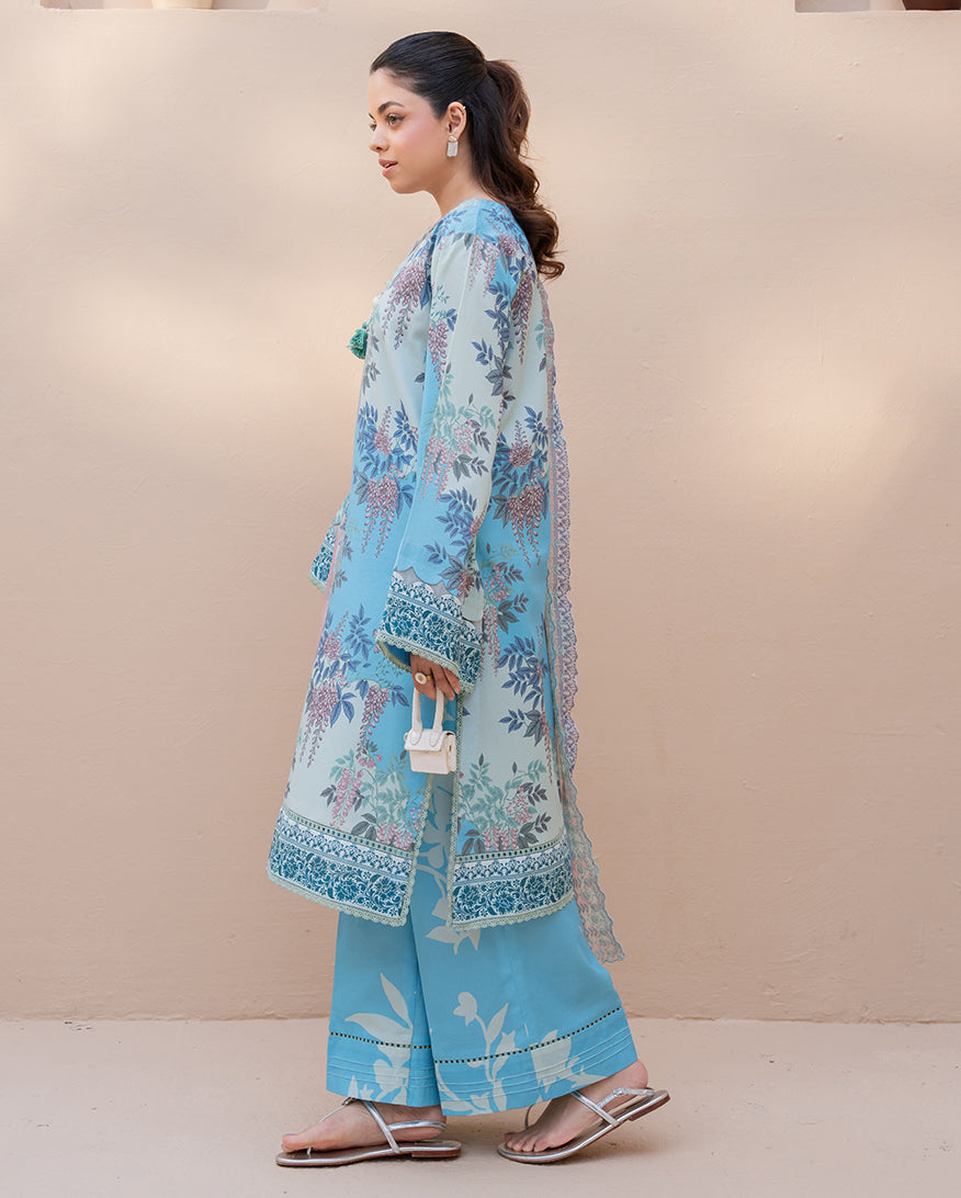 Roheenaz Summer in Bloom Printed Lawn Unstitched 3Pc Suit - WILD PEONY