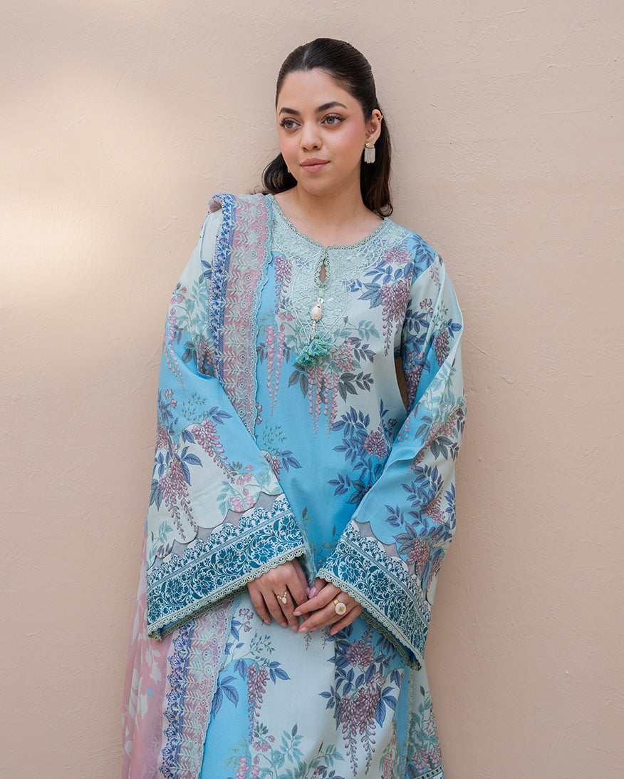 Roheenaz Summer in Bloom Printed Lawn Unstitched 3Pc Suit - WILD PEONY