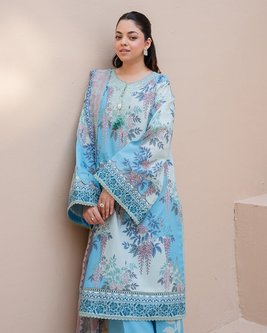 Roheenaz Summer in Bloom Printed Lawn Unstitched 3Pc Suit - WILD PEONY