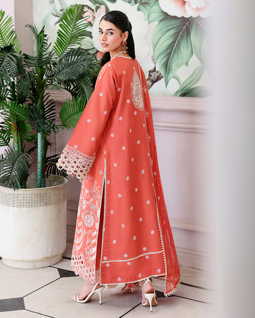 Roheenaz Veil of Summer Embroidered Lawn Unstitched 3Pc Suit - SOLEIL BLANC
