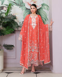 Roheenaz Veil of Summer Embroidered Lawn Unstitched 3Pc Suit - SOLEIL BLANC