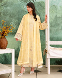 Roheenaz Veil of Summer Embroidered Lawn Unstitched 3Pc Suit - LUMIERE YELLOW