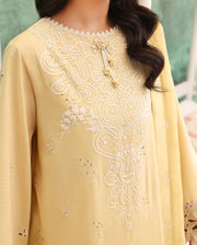 Roheenaz Veil of Summer Embroidered Lawn Unstitched 3Pc Suit - LUMIERE YELLOW