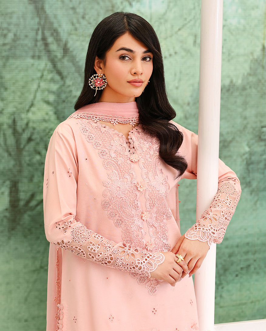 Roheenaz Veil of Summer Embroidered Lawn Unstitched 3Pc Suit - AZURE ELAN