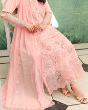 Roheenaz Veil of Summer Embroidered Lawn Unstitched 3Pc Suit - AZURE ELAN
