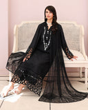 Roheenaz Veil of Summer Embroidered Lawn Unstitched 3Pc Suit - BLACK LACE