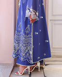 Roheenaz Veil of Summer Embroidered Lawn Unstitched 3Pc Suit - BLANC MIRAGE