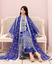Roheenaz Veil of Summer Embroidered Lawn Unstitched 3Pc Suit - BLANC MIRAGE