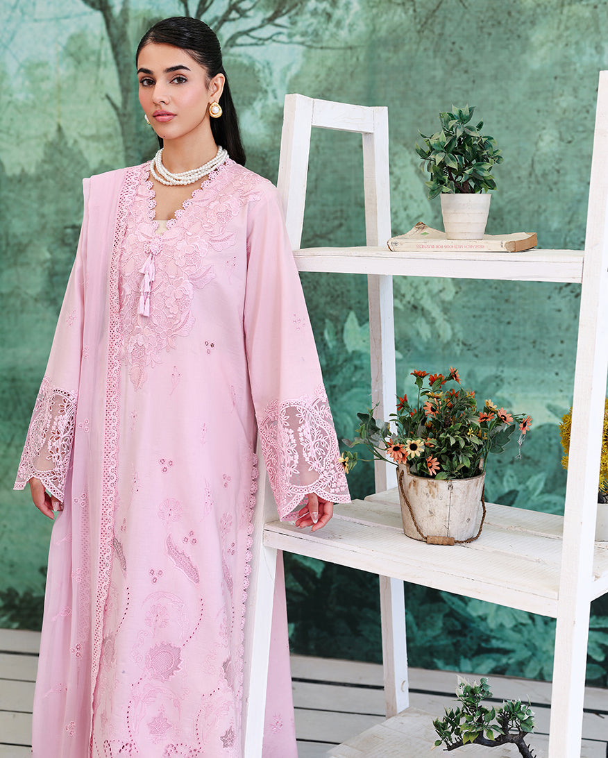 Roheenaz Veil of Summer Embroidered Lawn Unstitched 3Pc Suit - AURORA LIGHT