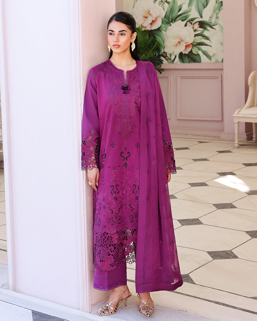 Roheenaz Veil of Summer Embroidered Lawn Unstitched 3Pc Suit - ELAN BLOOM