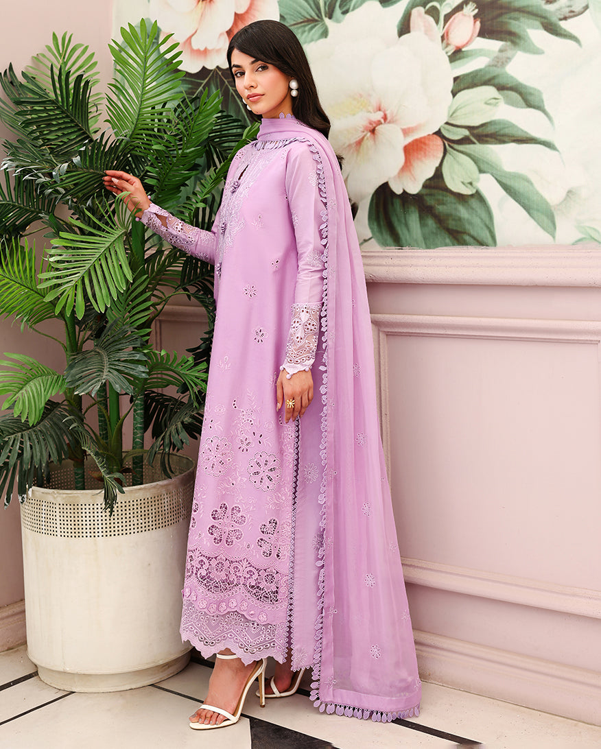 Roheenaz Veil of Summer Embroidered Lawn Unstitched 3Pc Suit - PETAL ROYALE