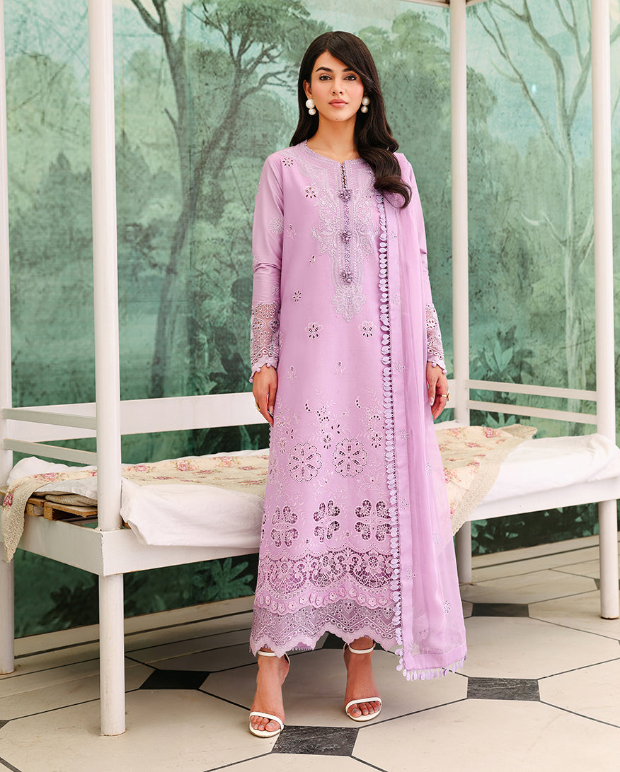 Roheenaz Veil of Summer Embroidered Lawn Unstitched 3Pc Suit - PETAL ROYALE