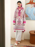 Roheenaz Eclat Gerden Printed Lawn Unstitched 3Pc Suit - CORAL HIBISCUS