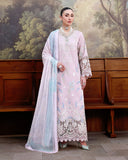 Roheenaz Floral Reverie Embroidered Lawn Unstitched 3Pc Suit - Petal Bloom